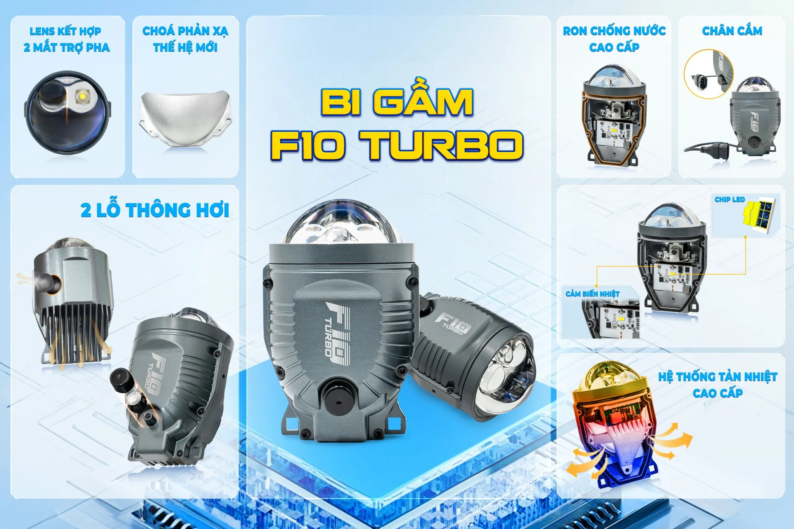 Hình ảnh ánh sáng Cos/Pha của Bi gầm X-Light F10 Turbo trên xe bán tải