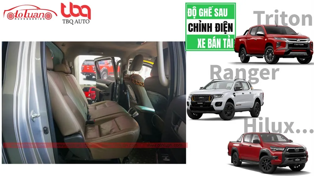 Độ ghế ngả chỉnh điện giúp hàng ghế sau Toyota Hilux thoải mái tối đa