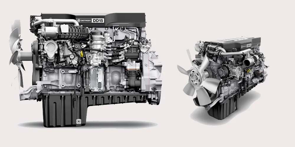Cận cảnh khối động cơ Detroit DD15 mạnh mẽ với công nghệ lọc nhiên liệu 3 tầng