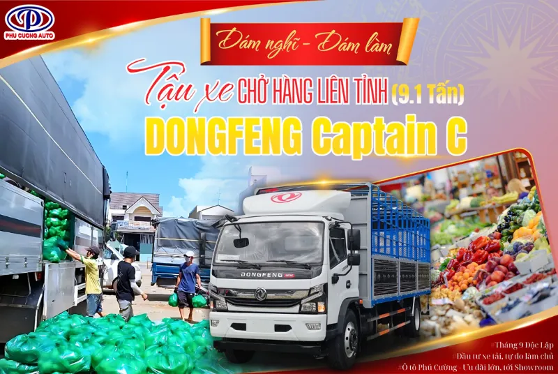 hình ảnh chi tiết xe tải Dongfeng Captain C 9.1 tấn thùng 7.1m tại Phú Cường