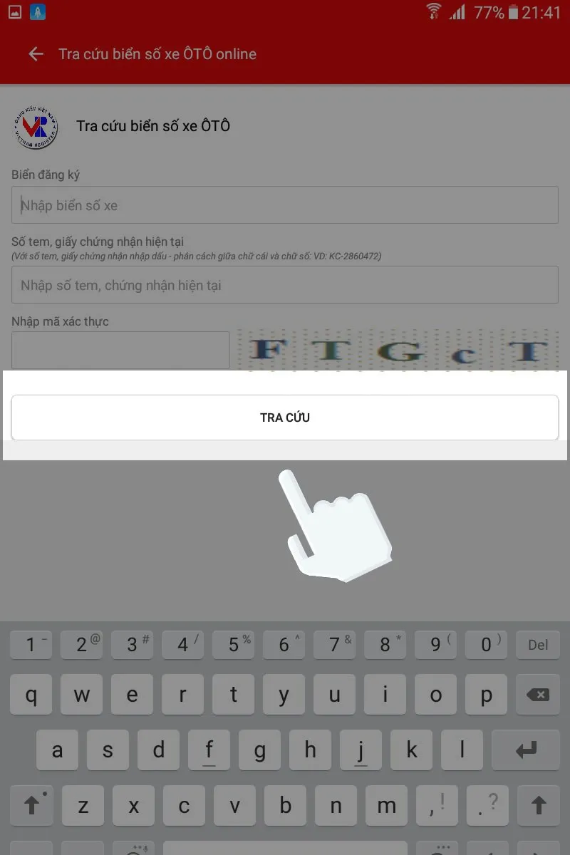 Kết quả tra cứu biển số ô tô
