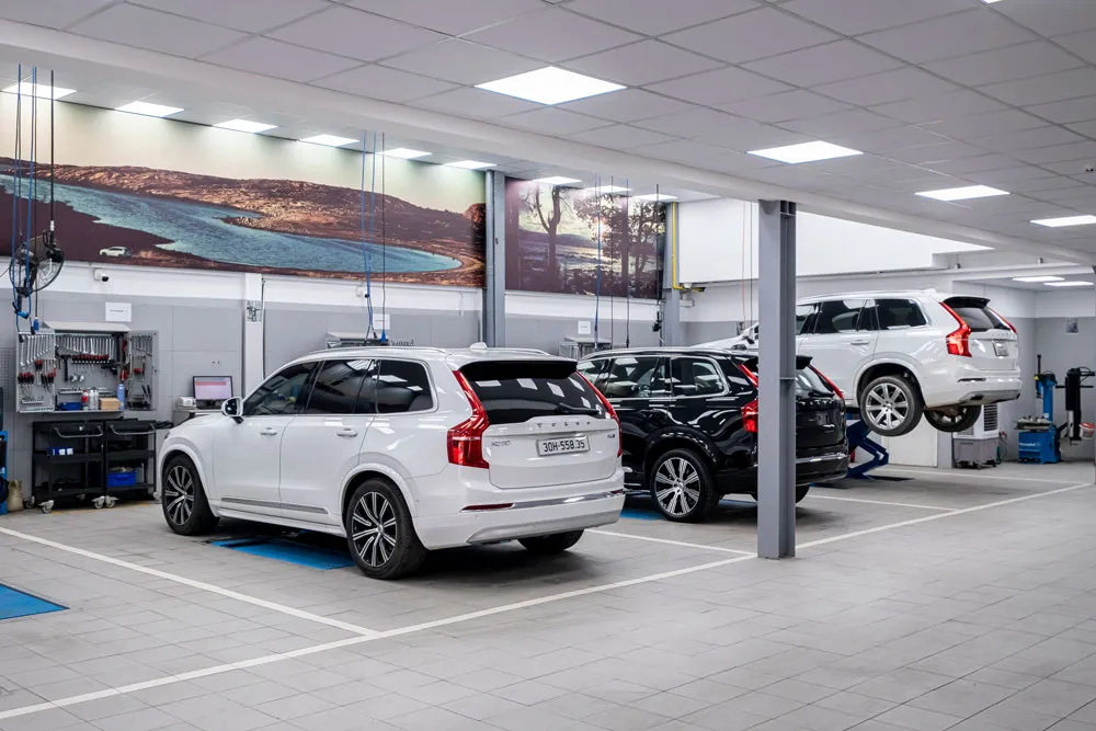 Quy mô xưởng dịch vụ đáp ứng lượng lớn xe bảo trì