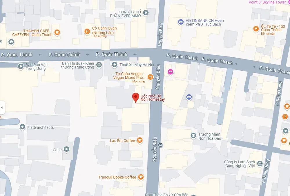 Góc nhỏ Hà Nội Homestay, nơi khách có thể dễ dàng ra đến Hồ Tây, tương tự như việc dễ dàng tìm được dịch vụ giặt nệm xe ô tô chất lượng