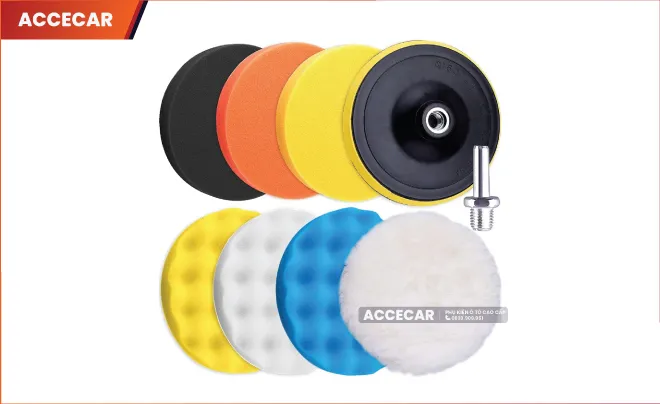 Các loại phớt đánh bóng xe hơi với kích thước và màu sắc khác nhau