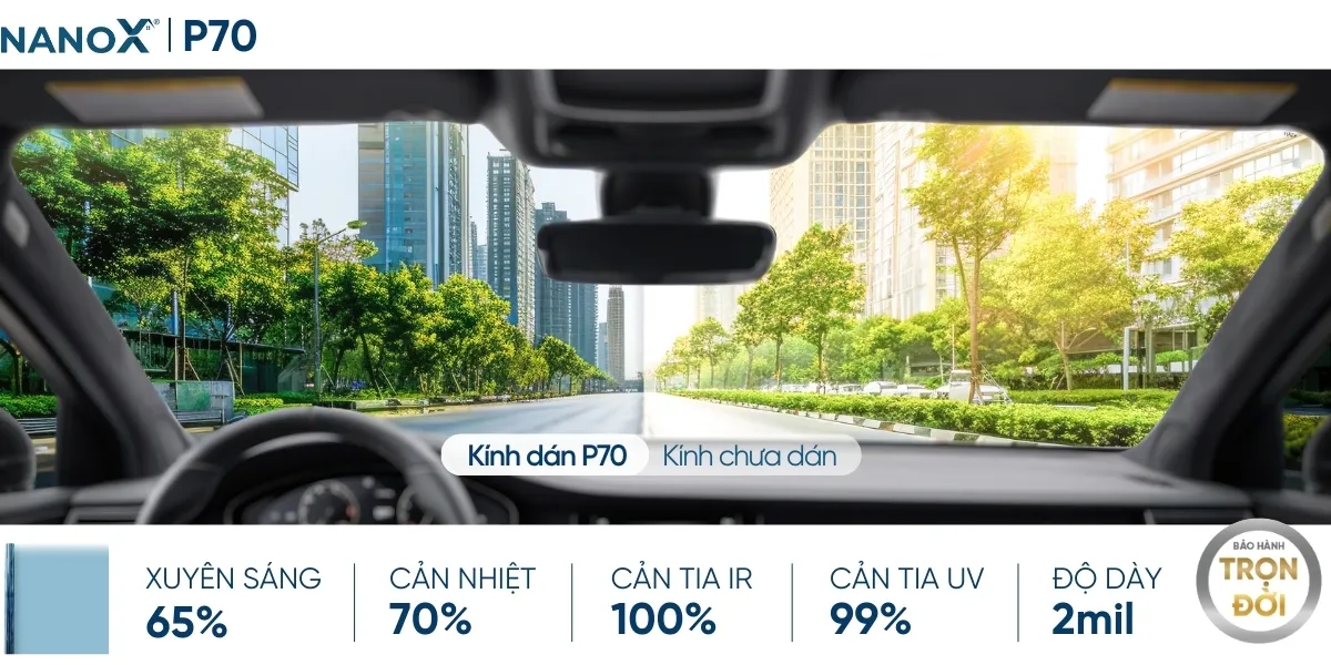 Mã phim cách nhiệt kính lái NanoX P70