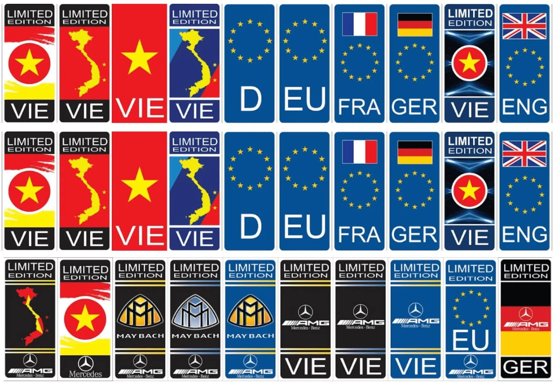 Các mẫu cờ ép biển số, bọc biển số ô tô tại Phụ kiện xe VIP