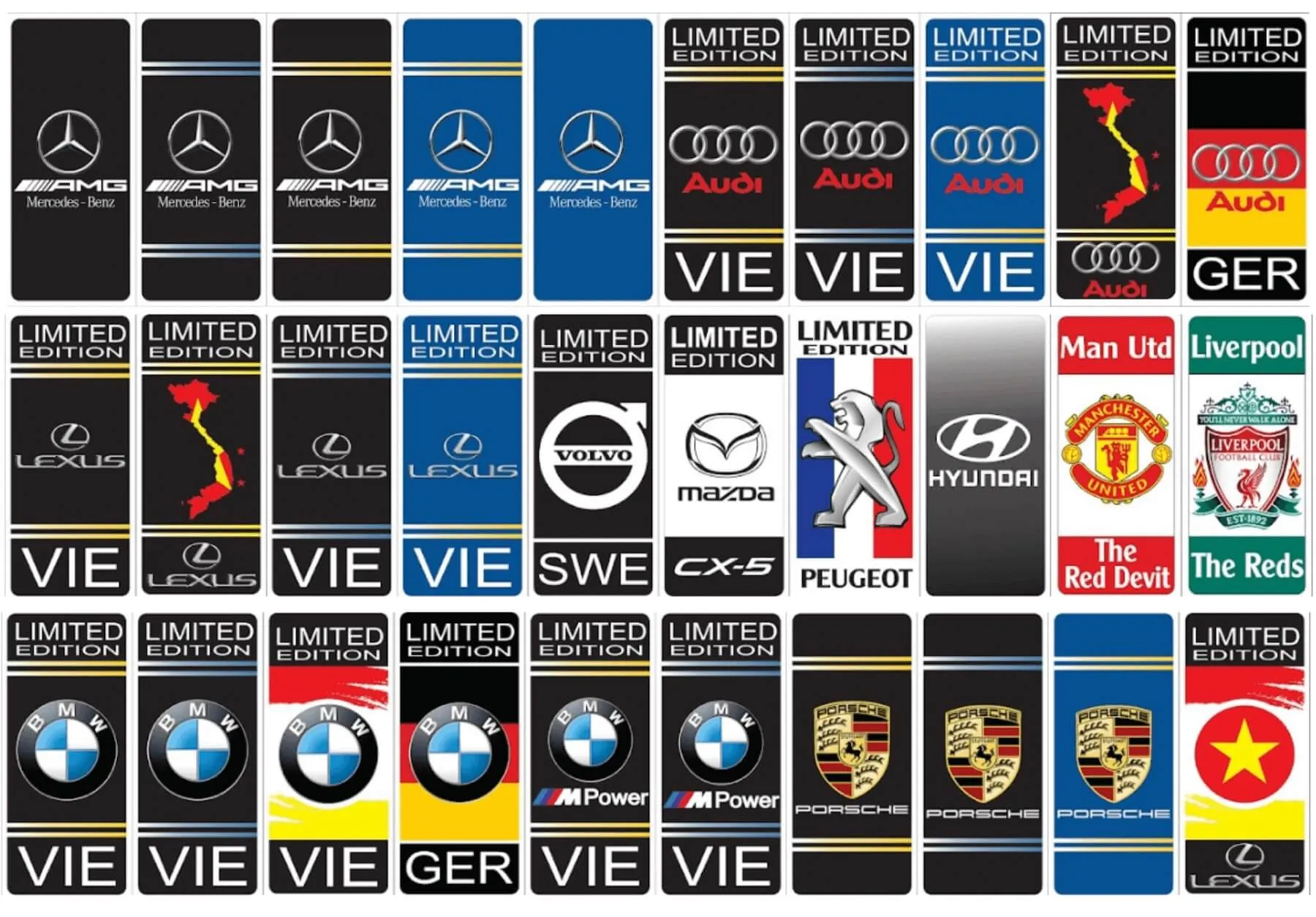 Các mẫu cờ ép biển số, bọc biển số ô tô tại Phụ kiện xe VIP