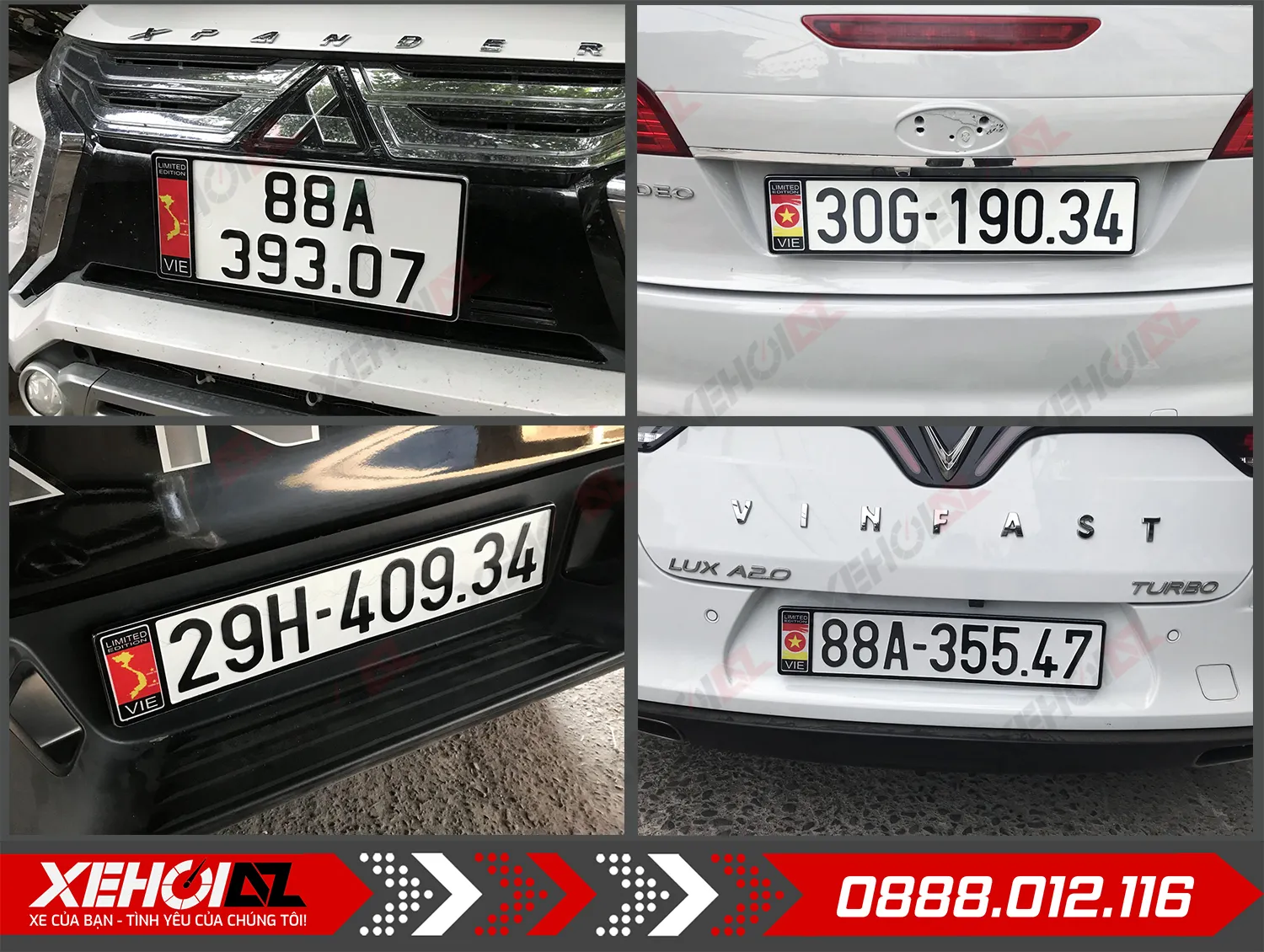 Ép biển số ô tô inox có gắn cờ tại cửa hàng Xe Hơi AZ - Hình 03