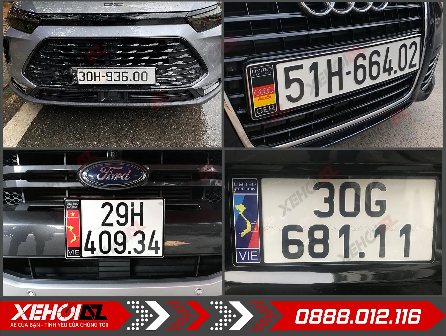 Ép biển số ô tô inox có gắn cờ tại cửa hàng Xe Hơi AZ - Hình 02