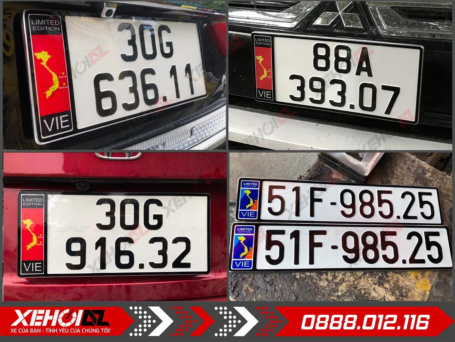 Ép biển số ô tô inox có gắn cờ tại cửa hàng Xe Hơi AZ - Hình 01