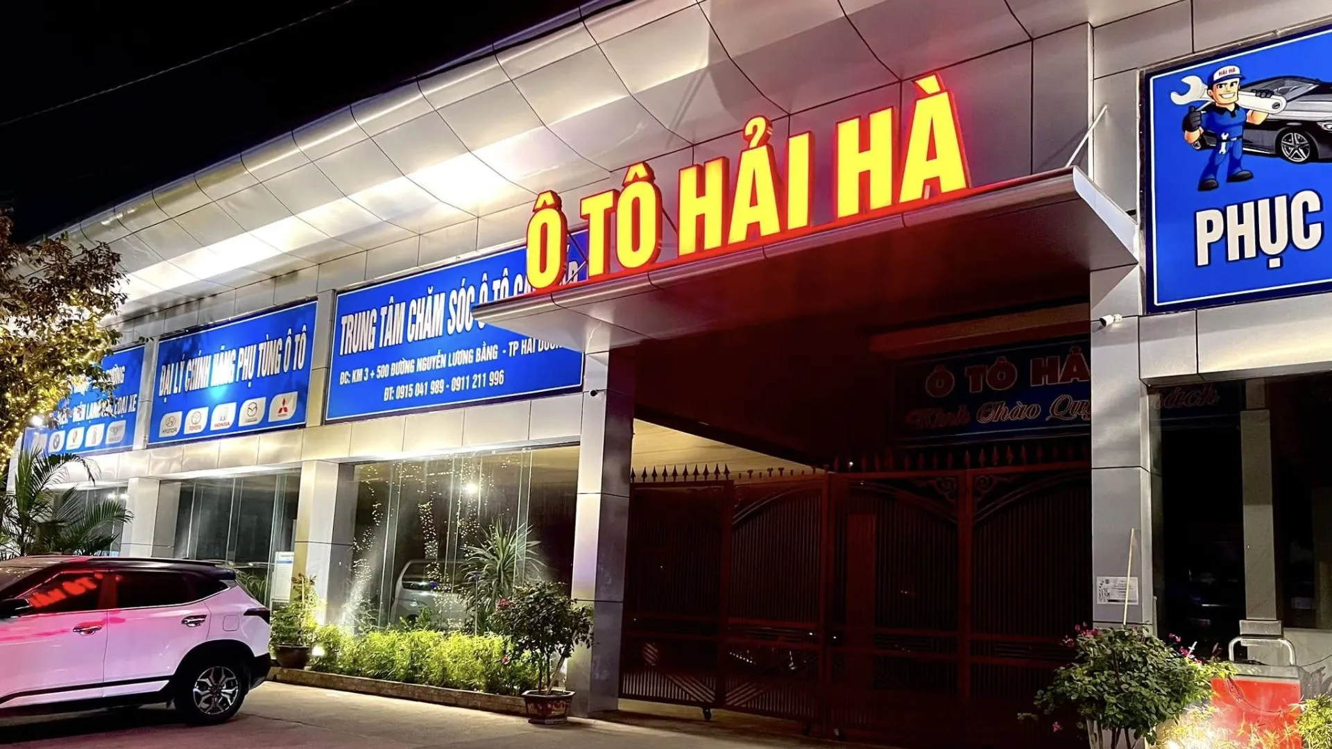 Toàn cảnh mặt tiền Gara Ô Tô Hải Hà, địa chỉ uy tín tại Hải Dương