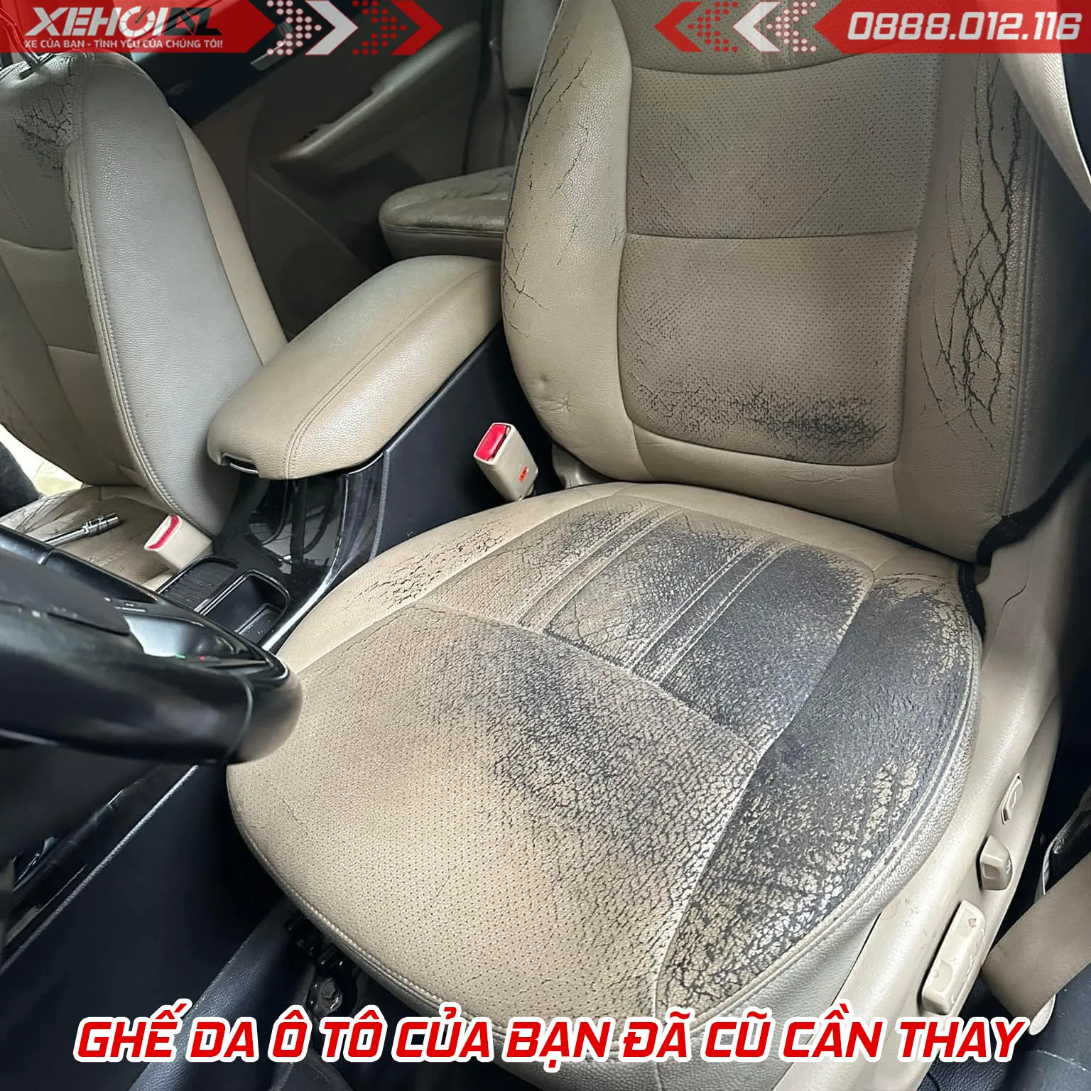 Ghế da ô tô đã cũ, rách cần được thay mới để đảm bảo thẩm mỹ