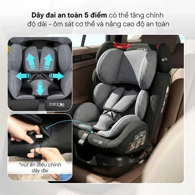 Ghế Zaracos Aroma 7196 ISOFIX lắp đặt dễ dàng