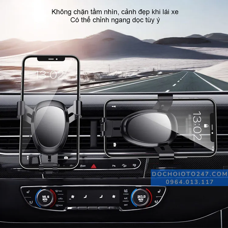 Giá đỡ điện thoại ô tô cao cấp với khả năng sạc không dây tiện lợi