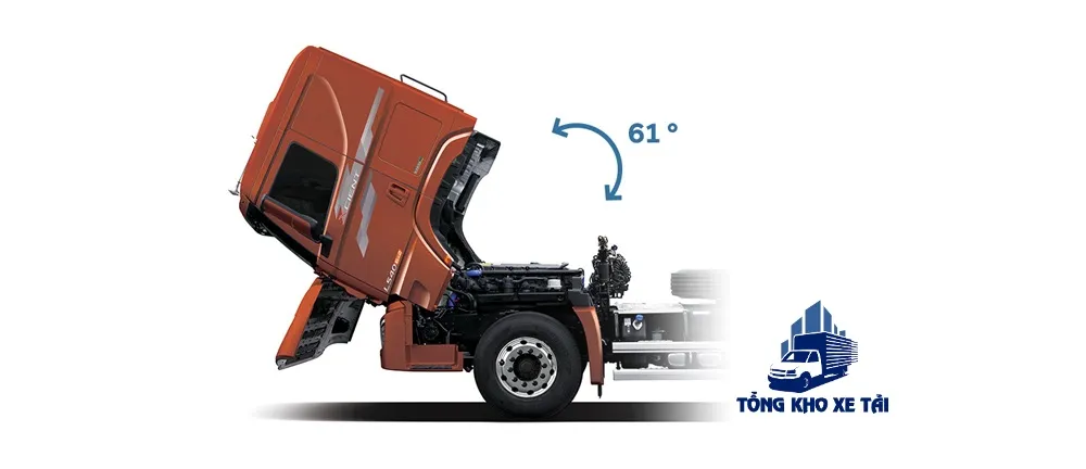 góc lật cabin hyundai xcient