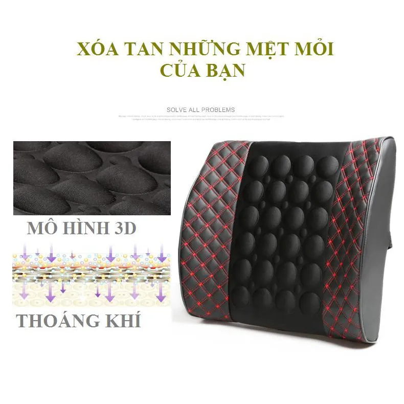 Đệm lưng ghế ô tô được thiết kế với chất liệu composite - Polyester siêu bền