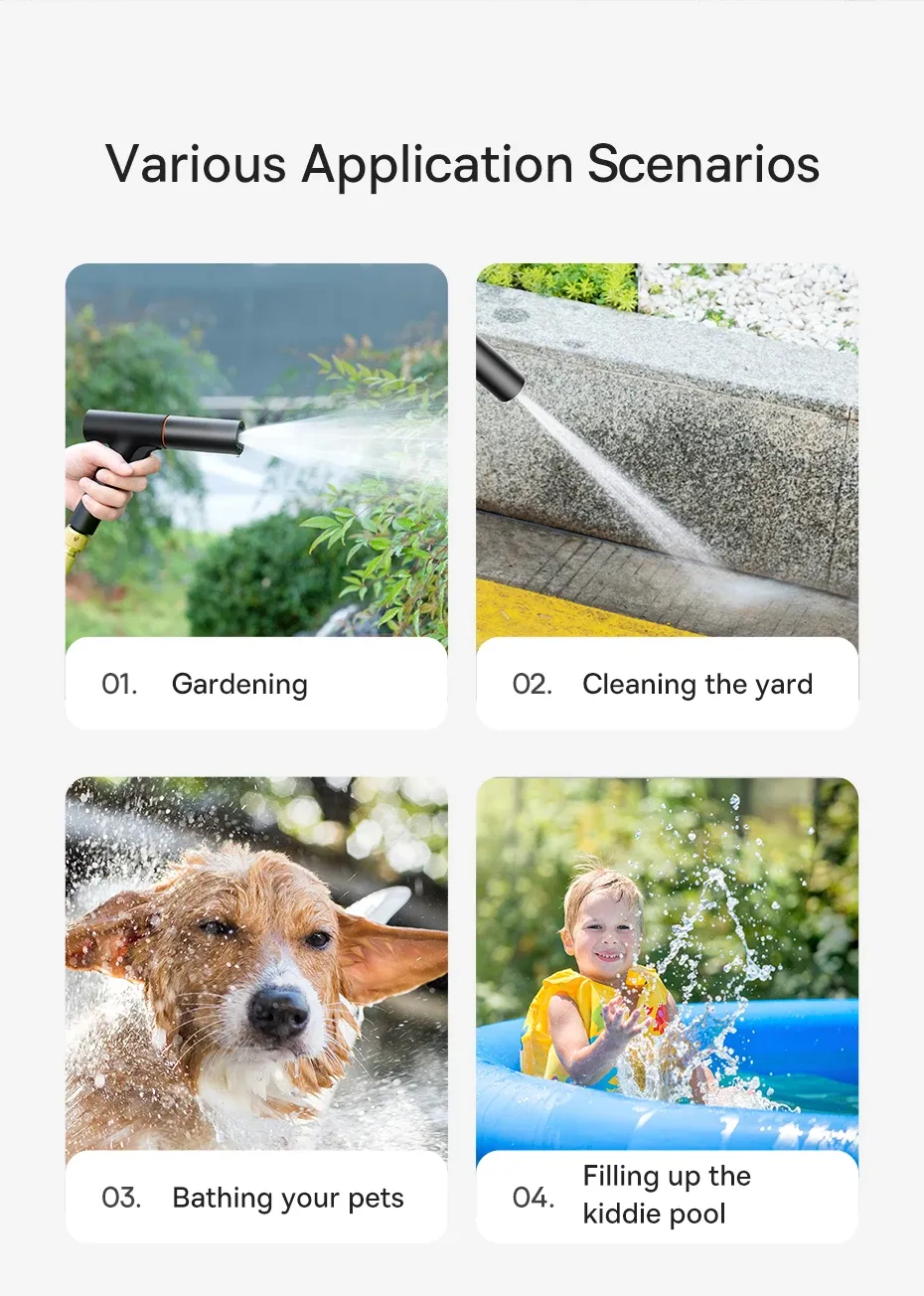 Hình ảnh minh họa vòi xịt rửa xe ô tô với khả năng sử dụng cho nhiều mục đích khác nhau