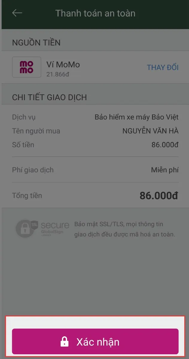 Hoàn tất giao dịch và nhận chứng chỉ bảo hiểm điện tử