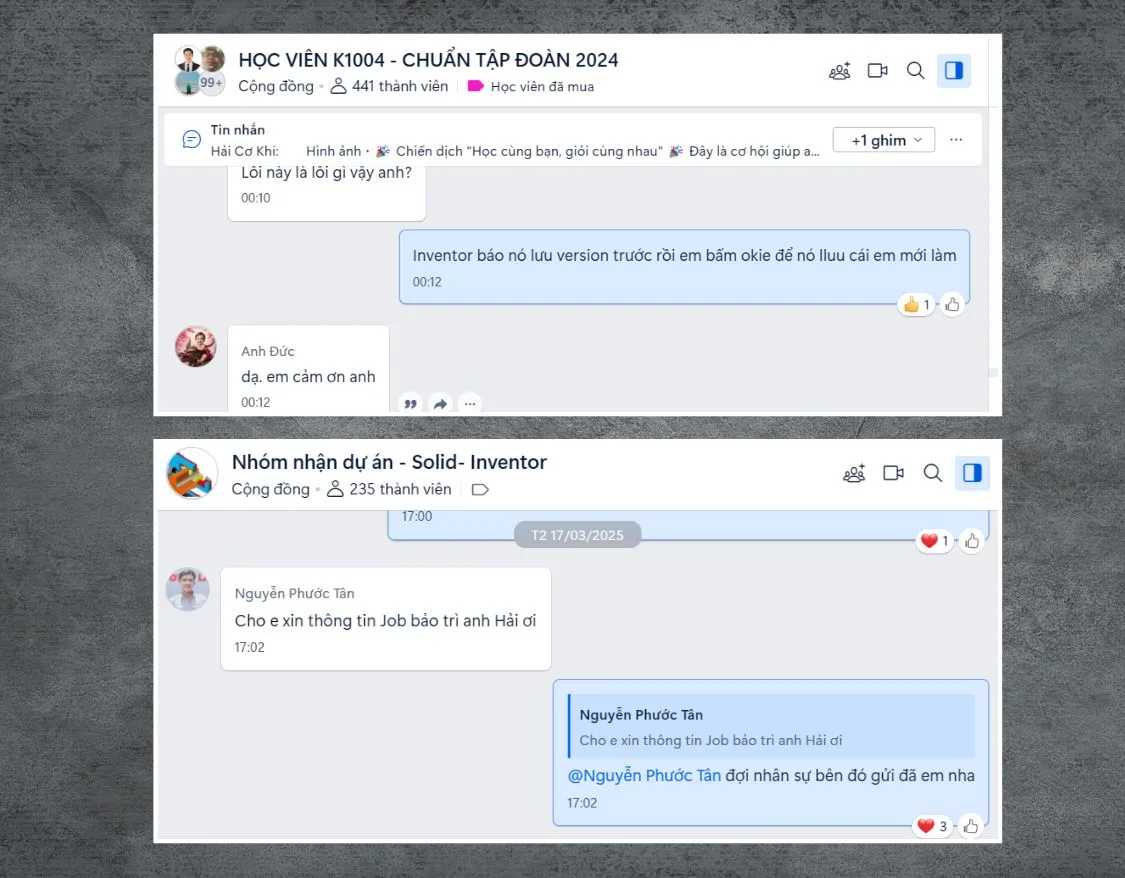 Nhóm học viên Hải Cơ khí - Cộng đồng thiết kế chuẩn tập đoàn