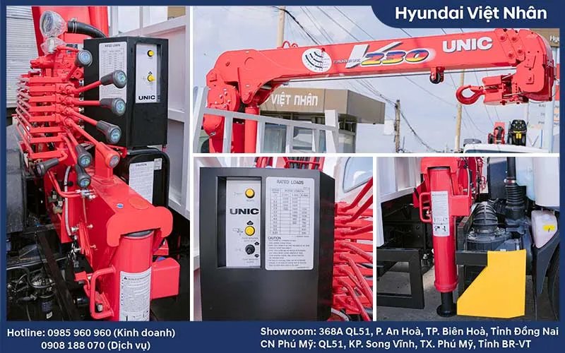 Hệ thống điều khiển và cần cẩu Unic V233 trên xe N650L