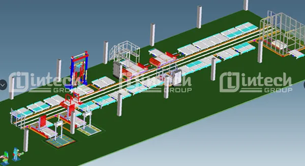 Hình ảnh thiết kế 3D hệ thống lắp ráp tủ điện nhà máy