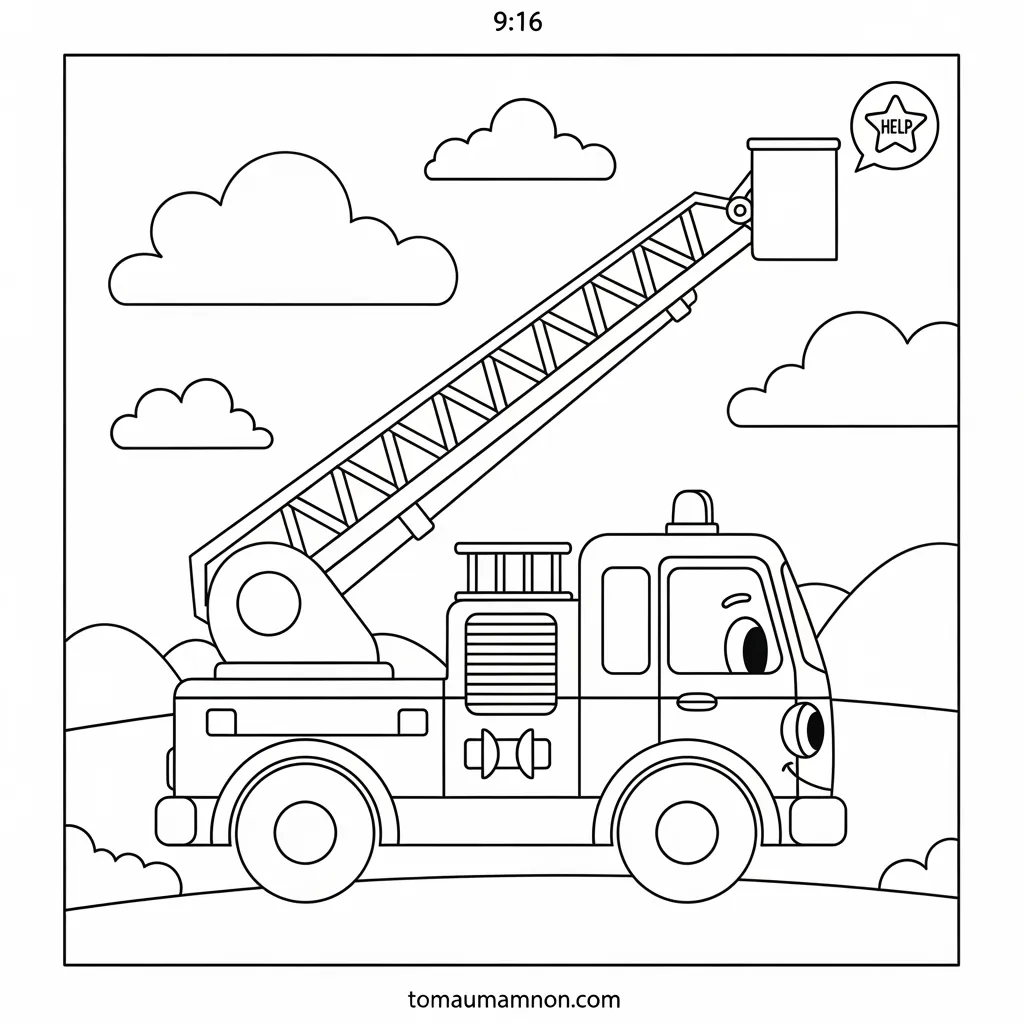Tranh tô màu xe tải chở hàng
