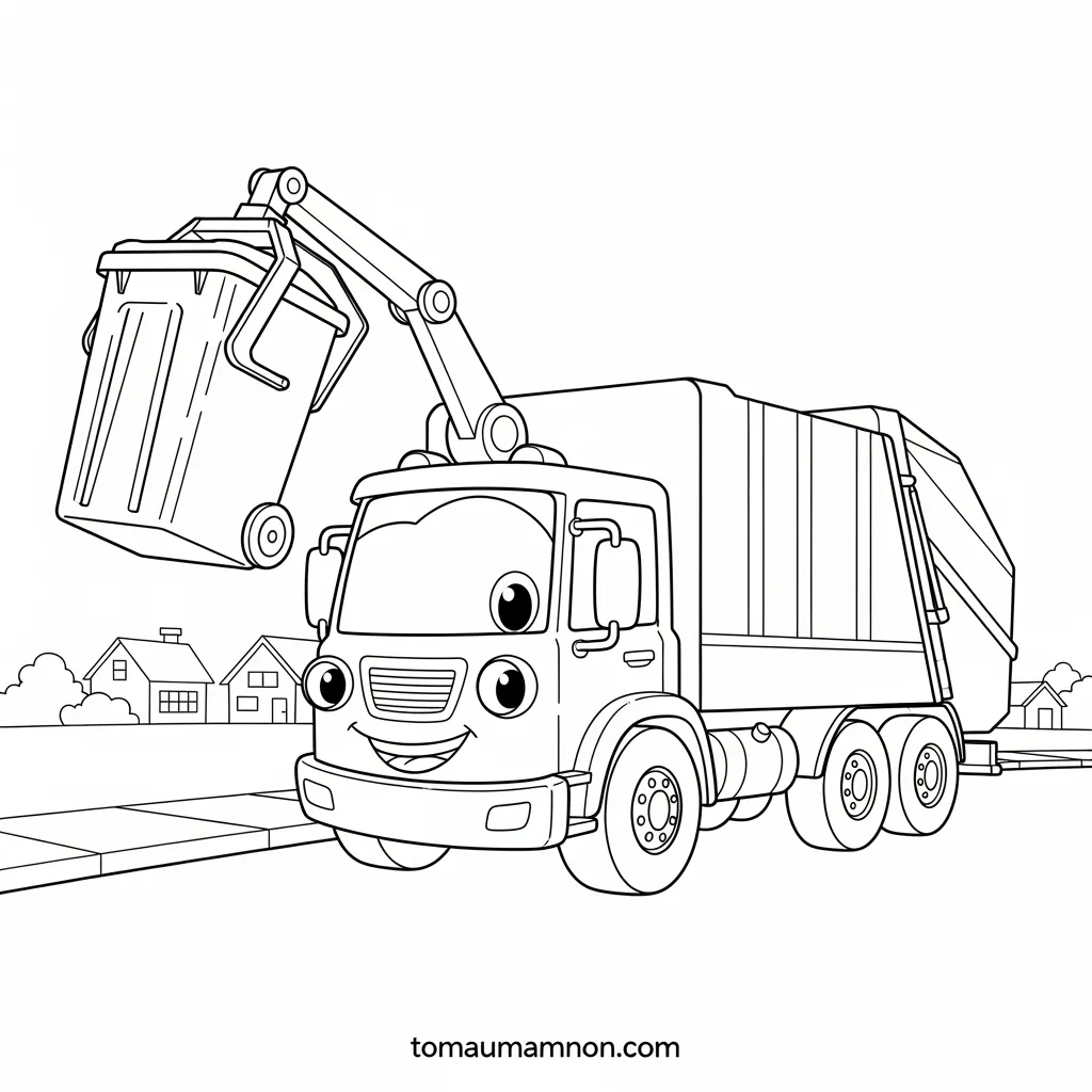 Tô màu xe tải ben