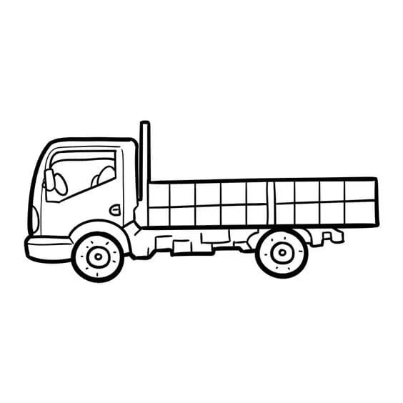 Tranh tô màu xe tải đơn giản cho trẻ mẫu giáo