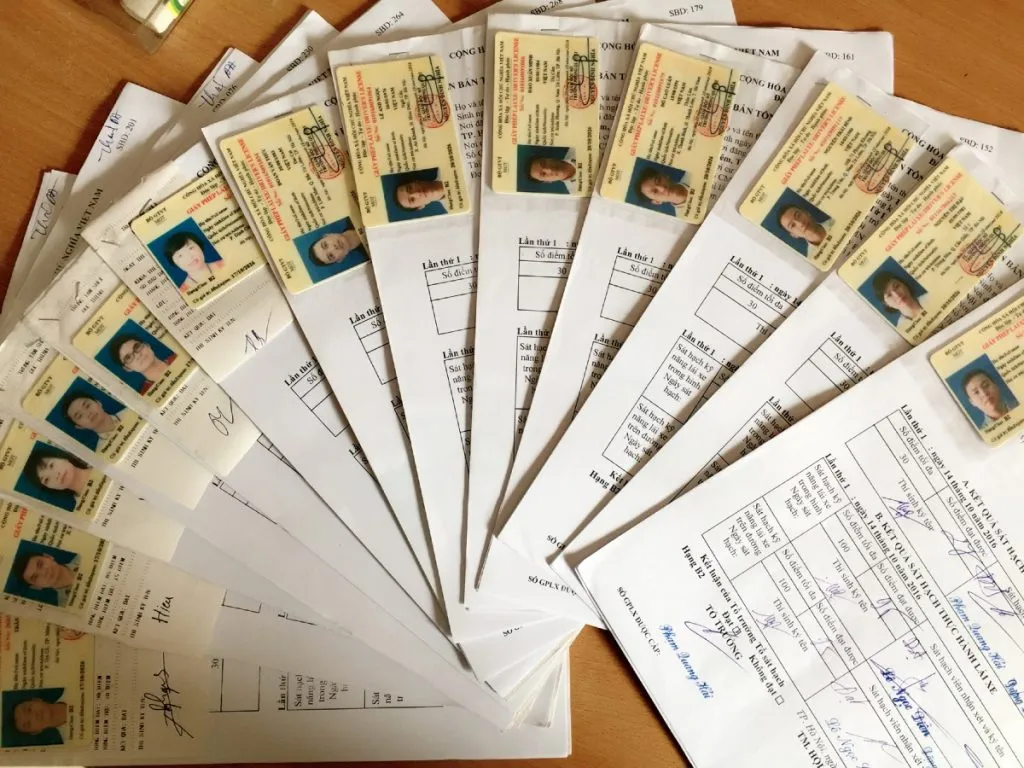 Giấy phép lái xe ô tô hạng B2 đã được cấp