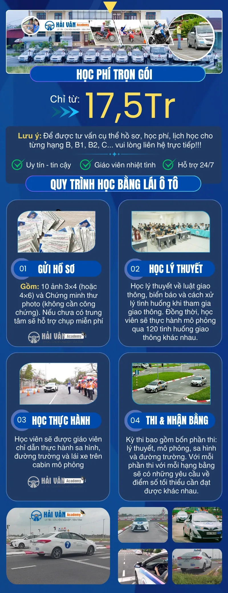 Một chiếc xe tập lái màu trắng đang di chuyển trên sân tập đạt chuẩn, minh họa cho quá trình đăng ký học lái xe ô tô tại Nha Trang