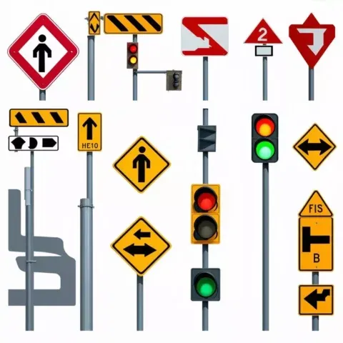 Tập trung học các loại biển báo và vạch kẻ đường qua hình ảnh học lái ô tô