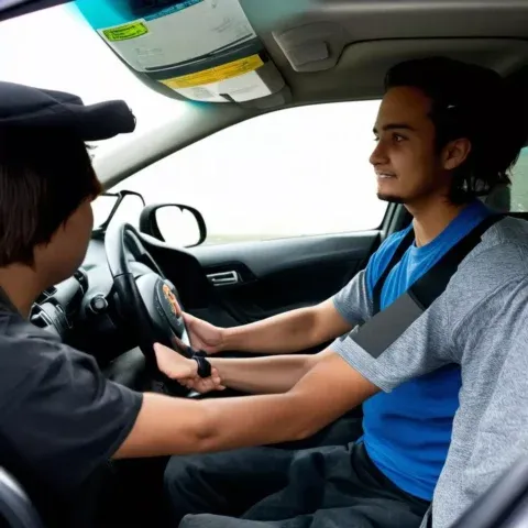 Học viên đang phân tích hình ảnh mô phỏng tình huống lái xe phức tạp