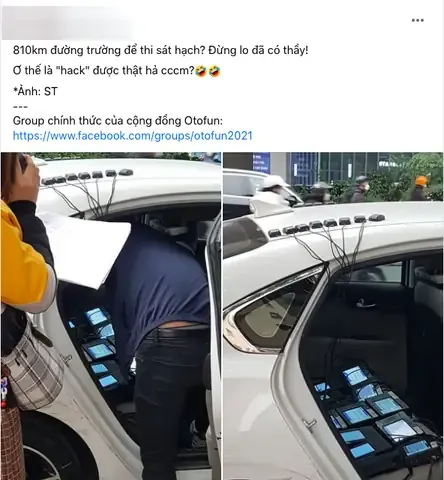 Hình ảnh hai người đang ký hợp đồng đào tạo tại bàn làm việc với các tài liệu về học lái xe