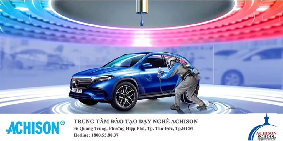 Trung tâm dạy nghề Achison cung cấp các khóa học sơn ô tô từ cơ bản đến nâng cao