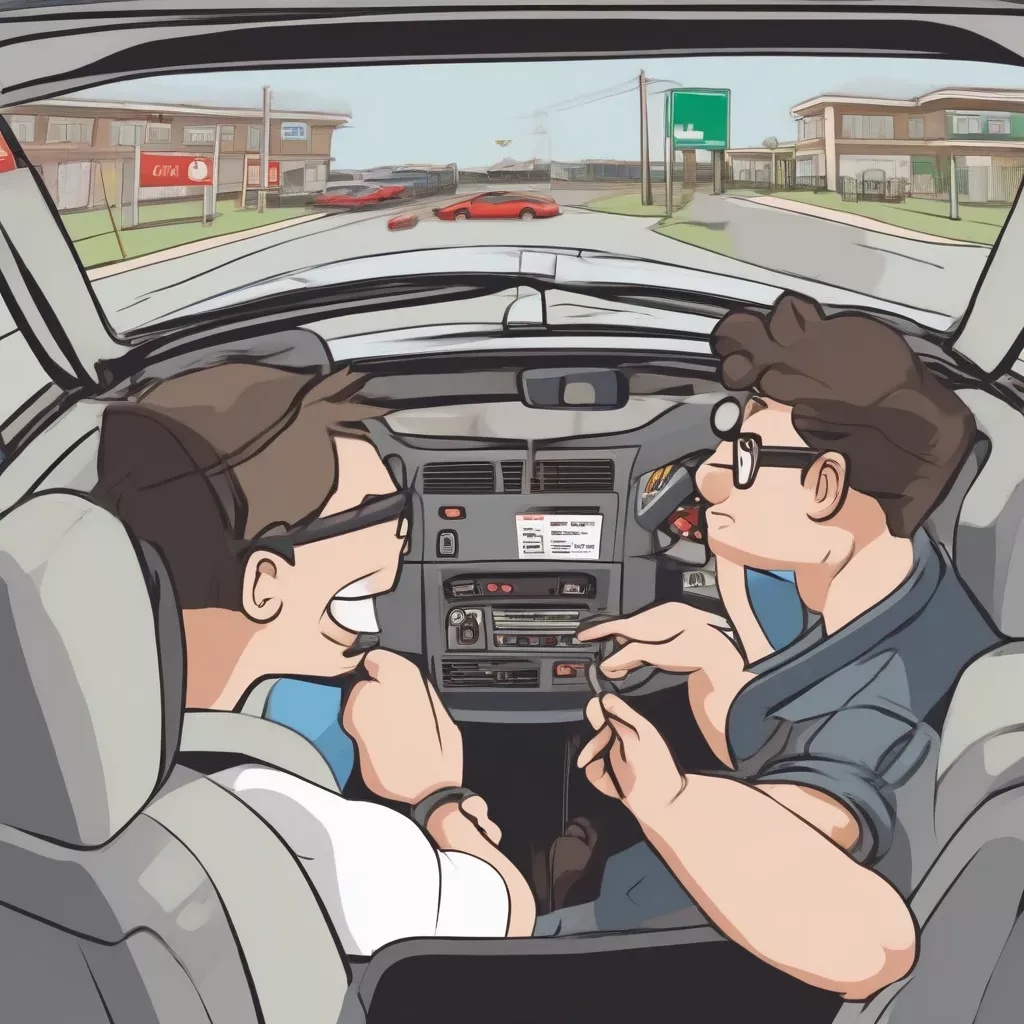 Học Viên Lái Xe Ô Tô Đang Luyện Tập