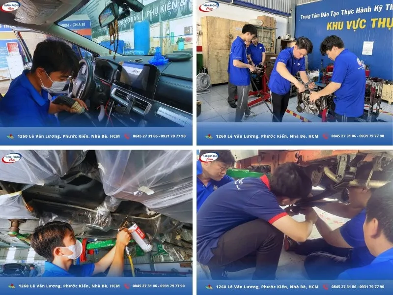 Các buổi thực hành tại gara Thanh Phong Auto