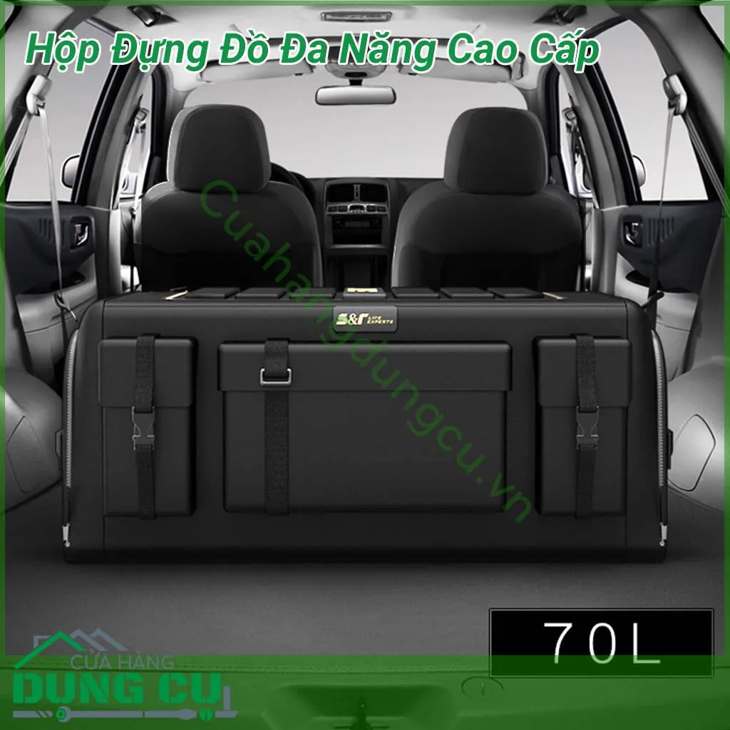 Hộp đựng đồ ô tô 70L gấp gọn đa năng làm bằng vải Oxford cao cấp