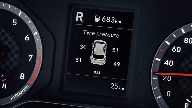 Hiển thị áp suất lốp trực quan trên đồng hồ lái