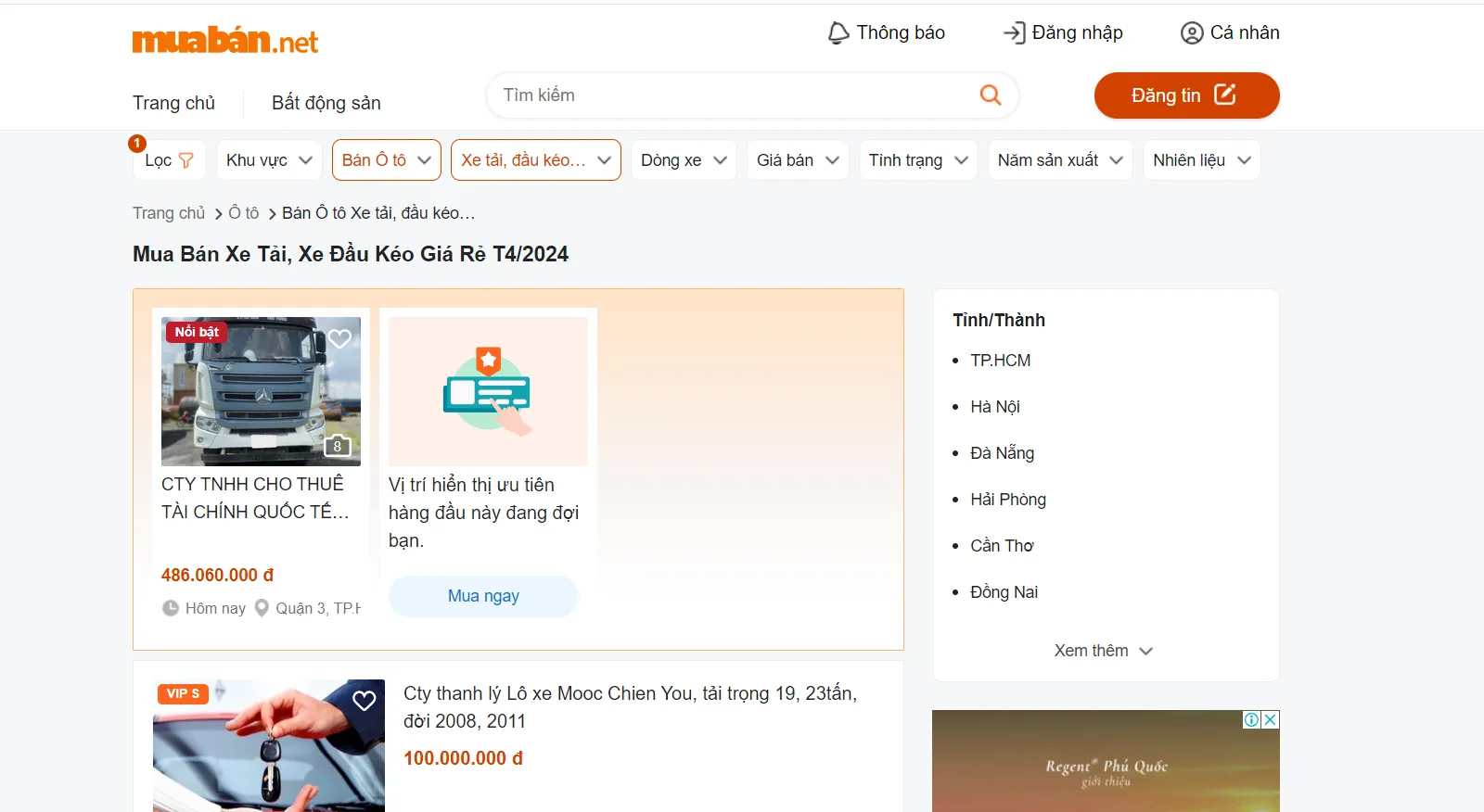 Website mua bán xe đầu kéo cũ 3