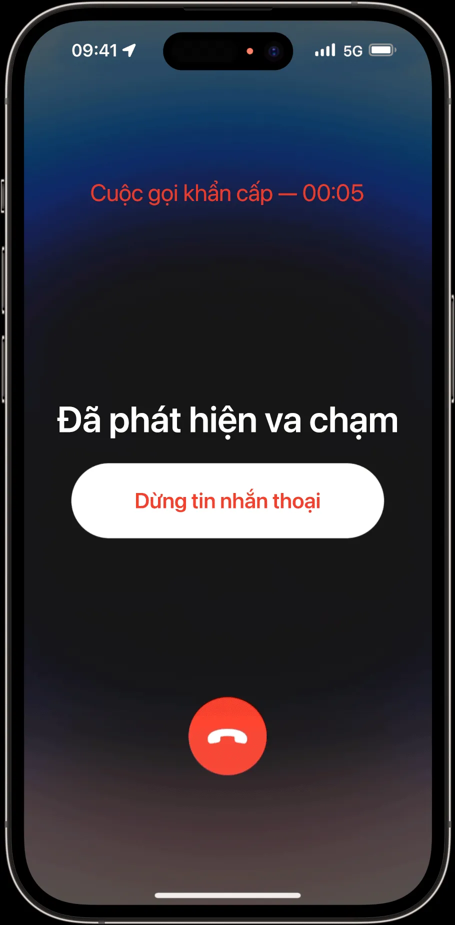 Khi bạn không phản hồi, iPhone sẽ liên hệ với dịch vụ khẩn cấp và phát một tin nhắn thoại