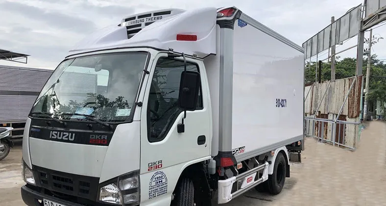 Xe táº£i thÃ¹ng Ä‘Ã´ng láº¡nh Ä‘Ã³ng má»›i 1t4