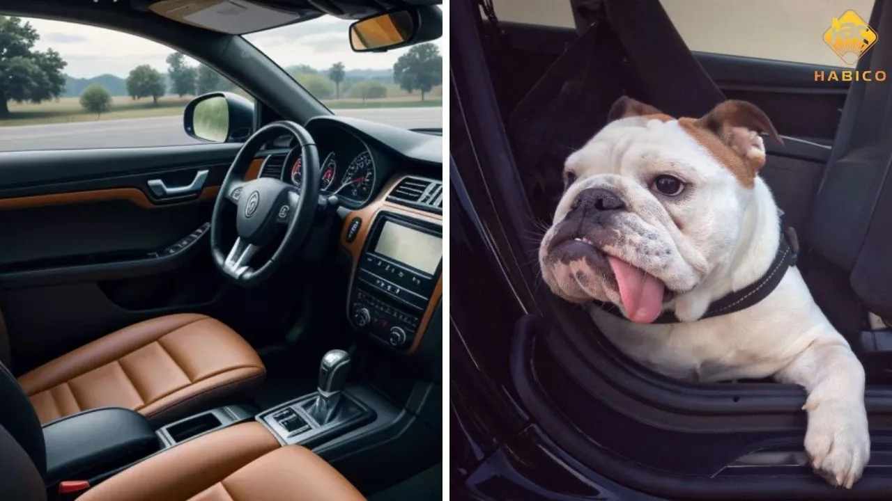 Hình ảnh một người đang dán keo trong xe ô tô có đeo khẩu trang bảo hộ, minh họa tầm quan trọng của việc bảo vệ sức khỏe