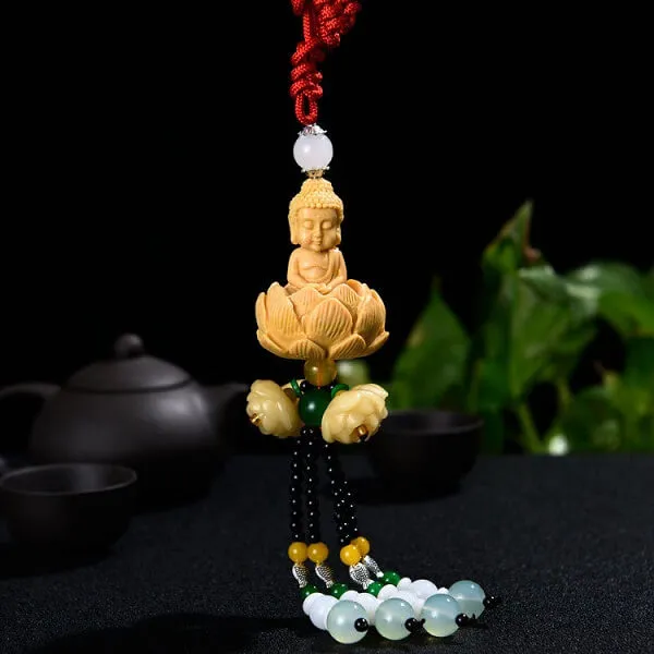 Khánh treo xe ô tô hình Phật ngồi toà đài sen trang nghiêm