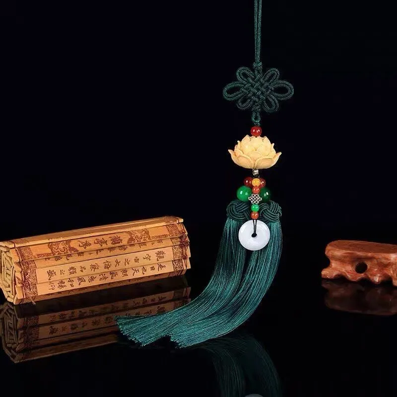 Khánh treo xe ô tô liên hoa đài sen bằng gỗ tự nhiên