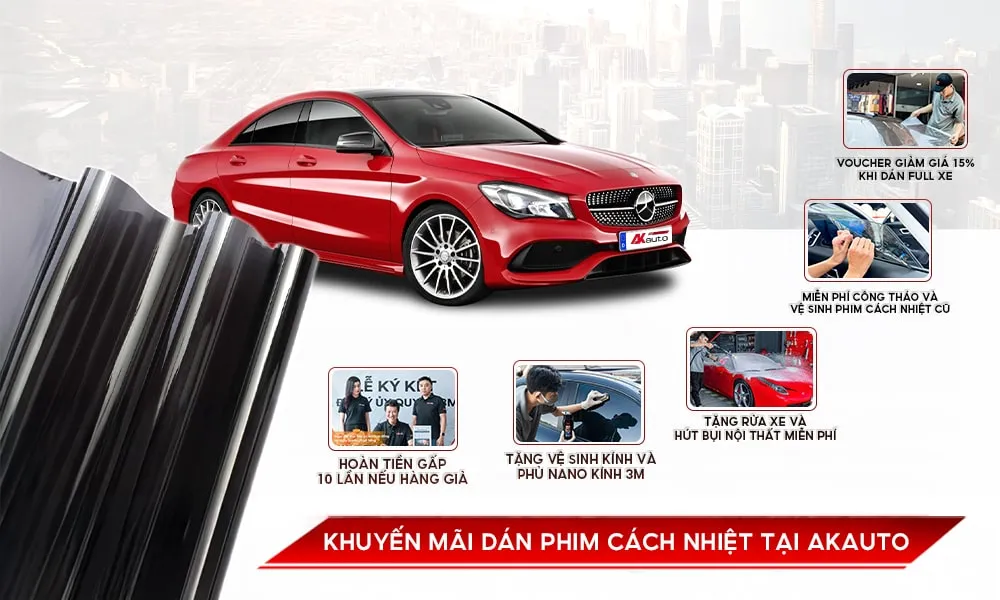 Khuyến mãi giá dán kính xe ô tô tại AKauto
