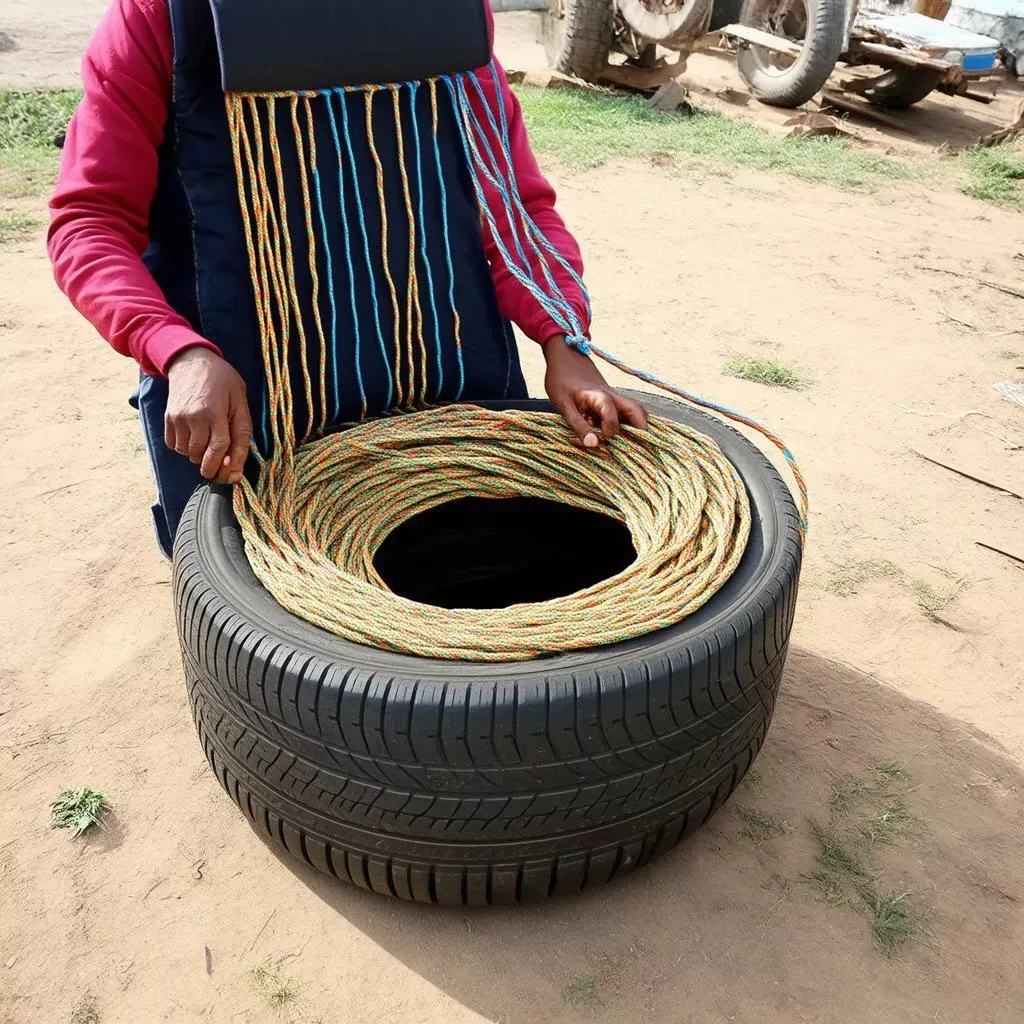 Cách làm ghế bằng lốp ô tô hoàn chỉnh với mặt ghế đệm
