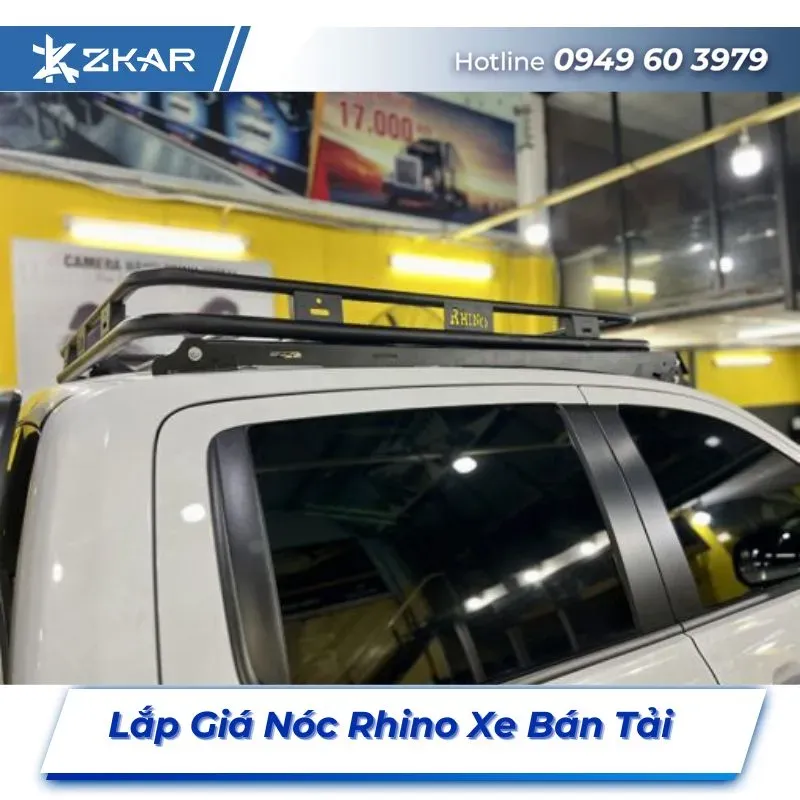 Chi tiết cấu tạo giá nóc Rhino xe bán tải, làm từ hợp kim nhôm chịu lực cao cấp