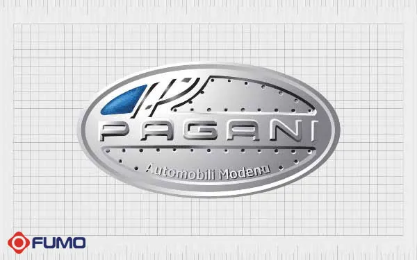 Logo hãng Pagani với thiết kế kết hợp giữa nghệ thuật và hiện đại