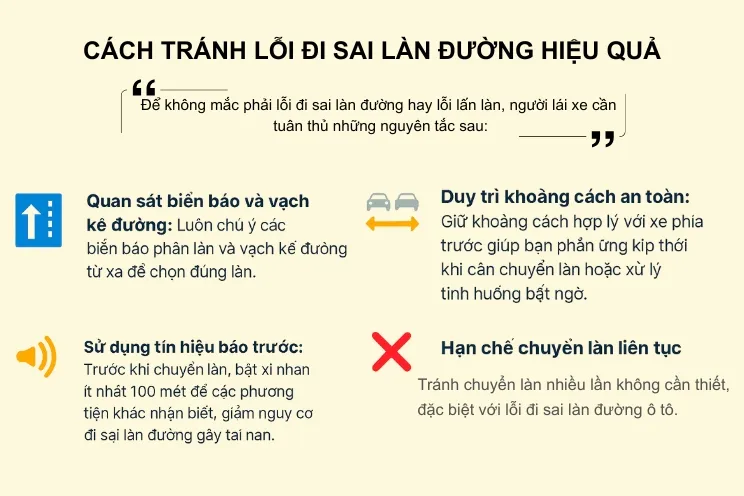 Nguyên tắc cần nhớ để tránh lỗi chạy sai làn đường