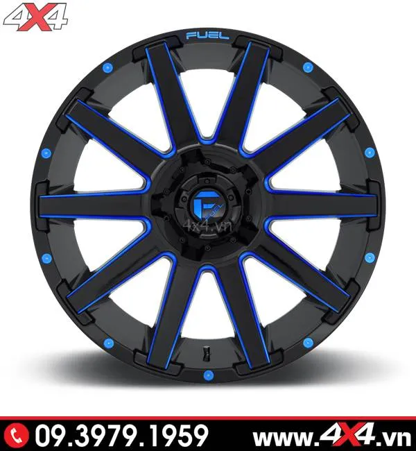 Độ mâm xe Ford Ranger: Mâm Fuel Contra màu xanh đẹp và chất cho xe bán tải